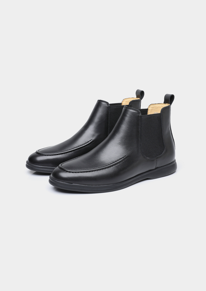Black Leather Chelsea Boot | Vallentty