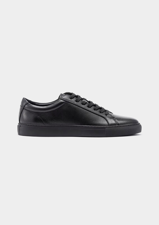 Black Essential Leather Sneaker | Vallentty