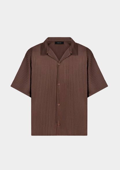 Coffee Pleated Summer Set | Vallentty