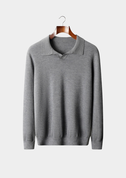 Premium Cashmere Buttonless Sweater Polo | Vallentty