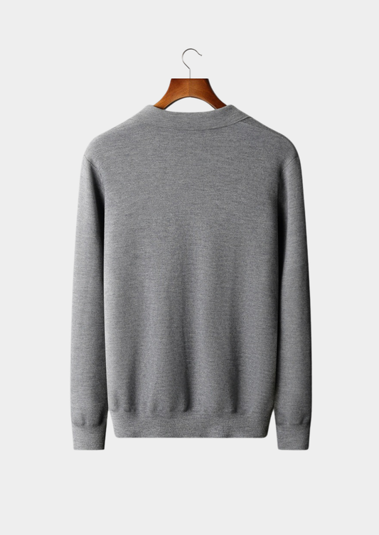 Premium Cashmere Buttonless Sweater Polo | Vallentty