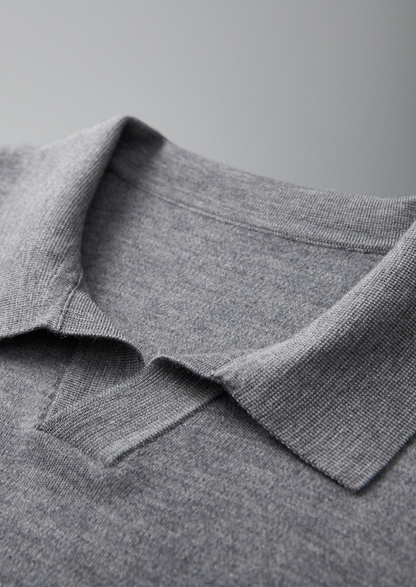 Premium Cashmere Buttonless Sweater Polo | Vallentty