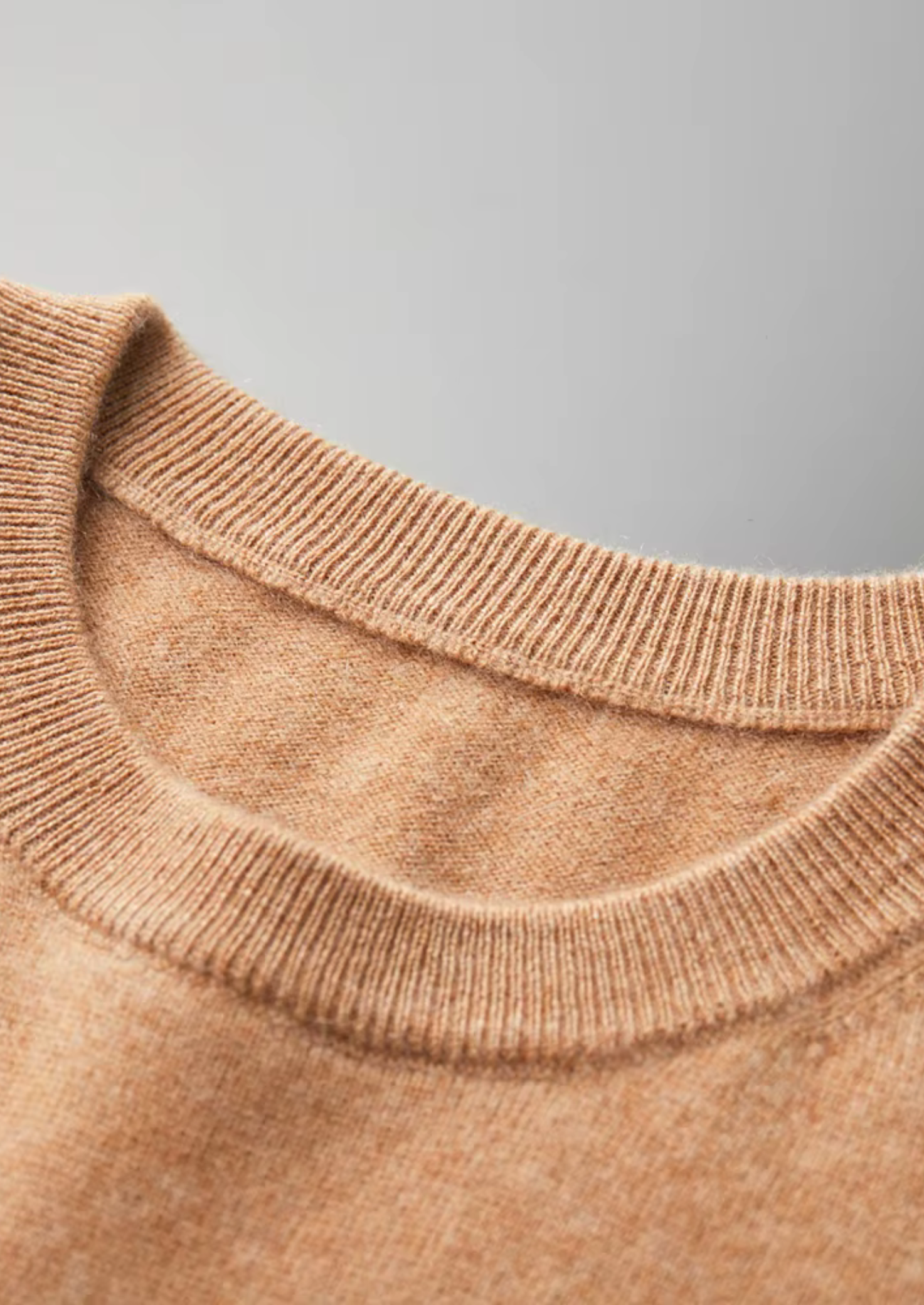 Premium Cashmere Classic Crewneck T-Shirt - Honey Mustard | Vallentty