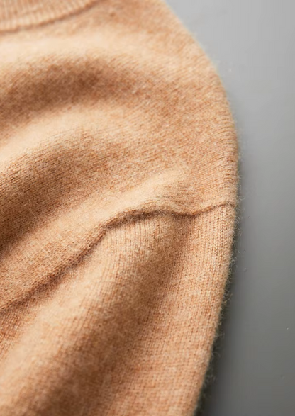 Premium Cashmere Classic Crewneck T-Shirt - Honey Mustard | Vallentty