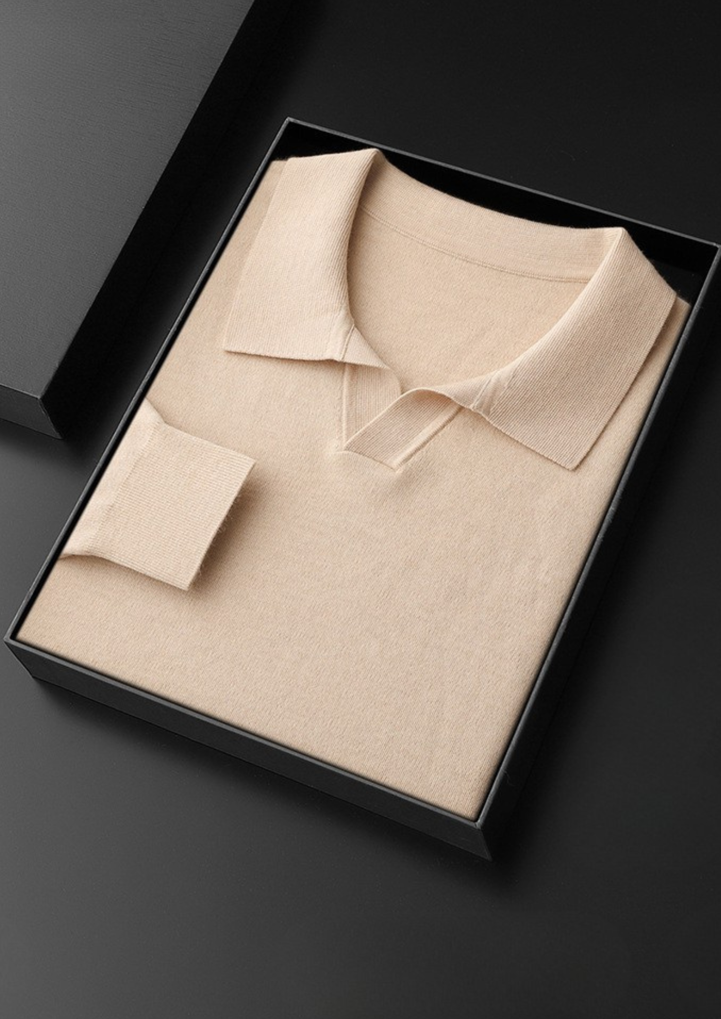 Premium Cashmere Buttonless Sweater Polo | Vallentty