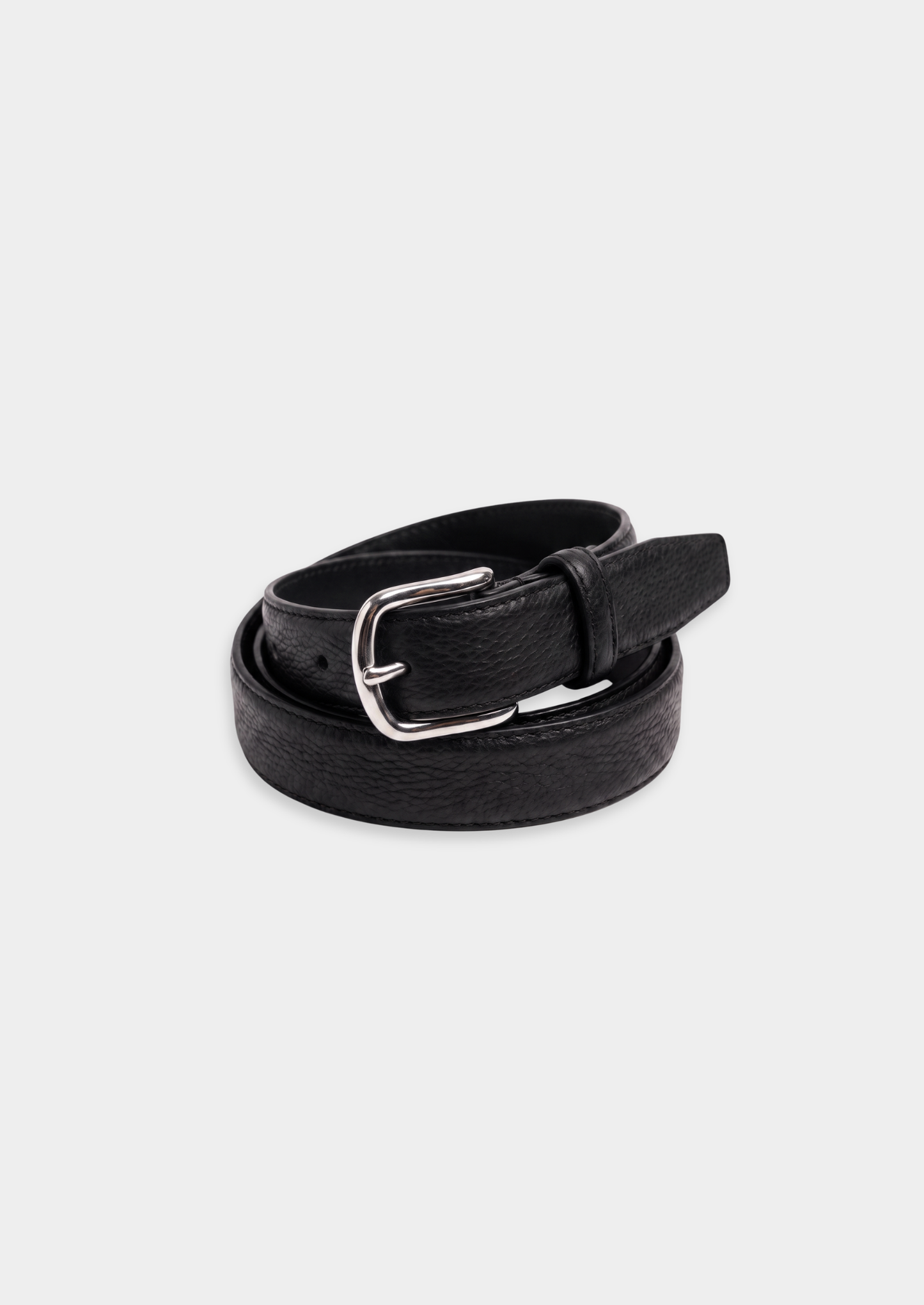 Black Essential Leather Belt | Vallentty