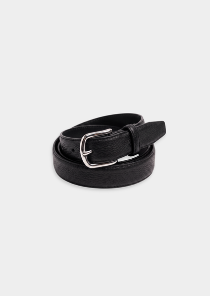 Black Essential Leather Belt | Vallentty
