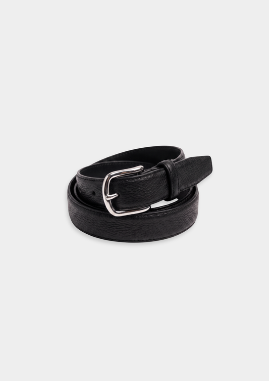 Black Essential Leather Belt | Vallentty