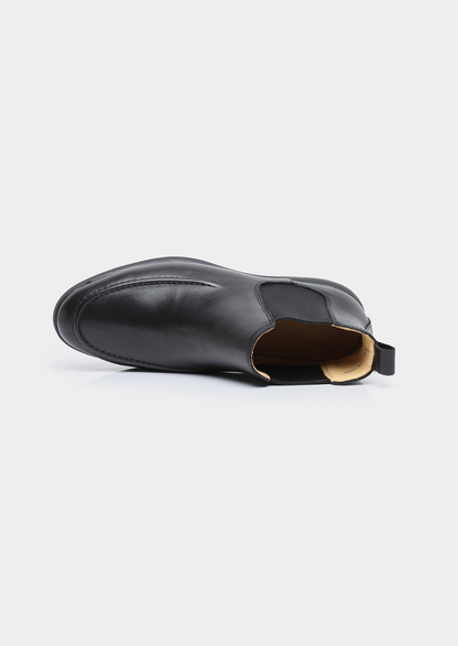 Black Leather Chelsea Boot | Vallentty