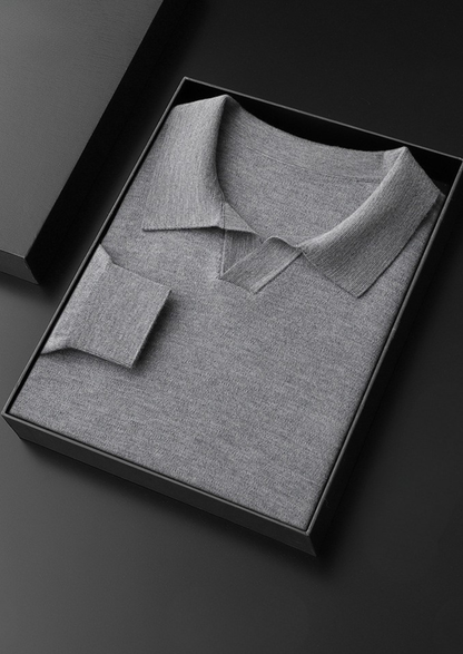 Premium Cashmere Buttonless Sweater Polo | Vallentty