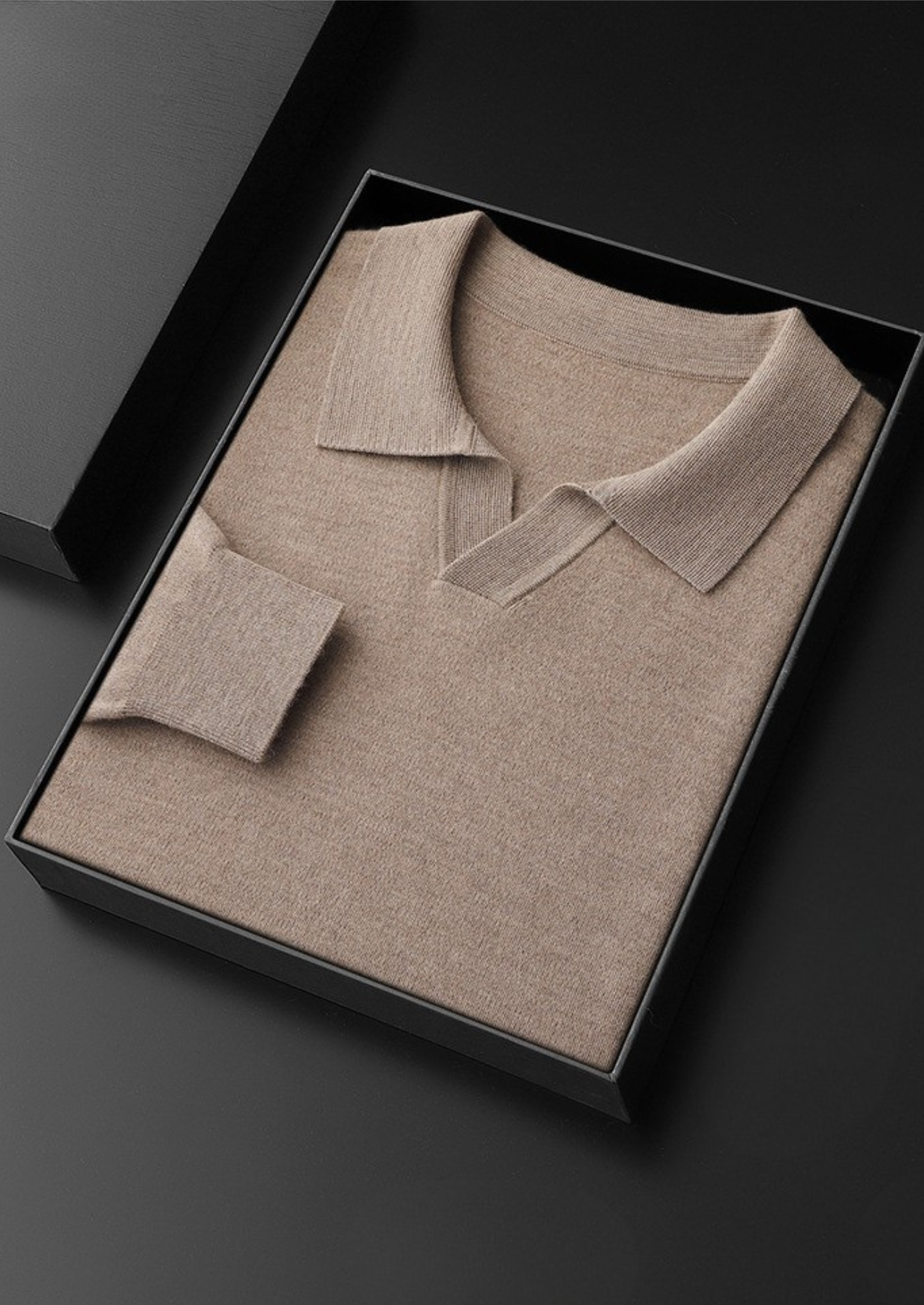 Premium Cashmere Buttonless Sweater Polo | Vallentty