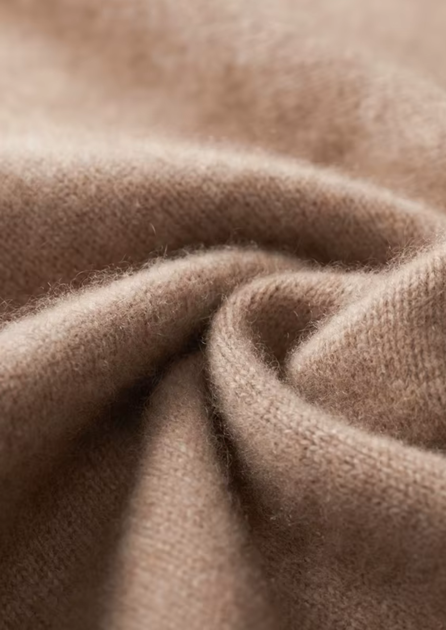 Pure Cashmere Beige Funnel Neck Cardigan | Vallentty