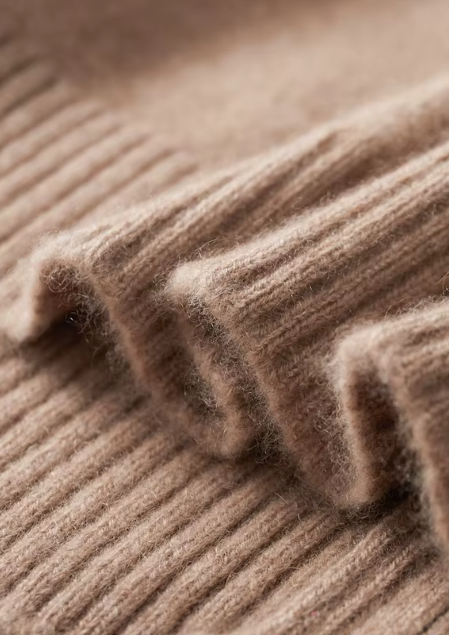 Pure Cashmere Beige Funnel Neck Cardigan | Vallentty