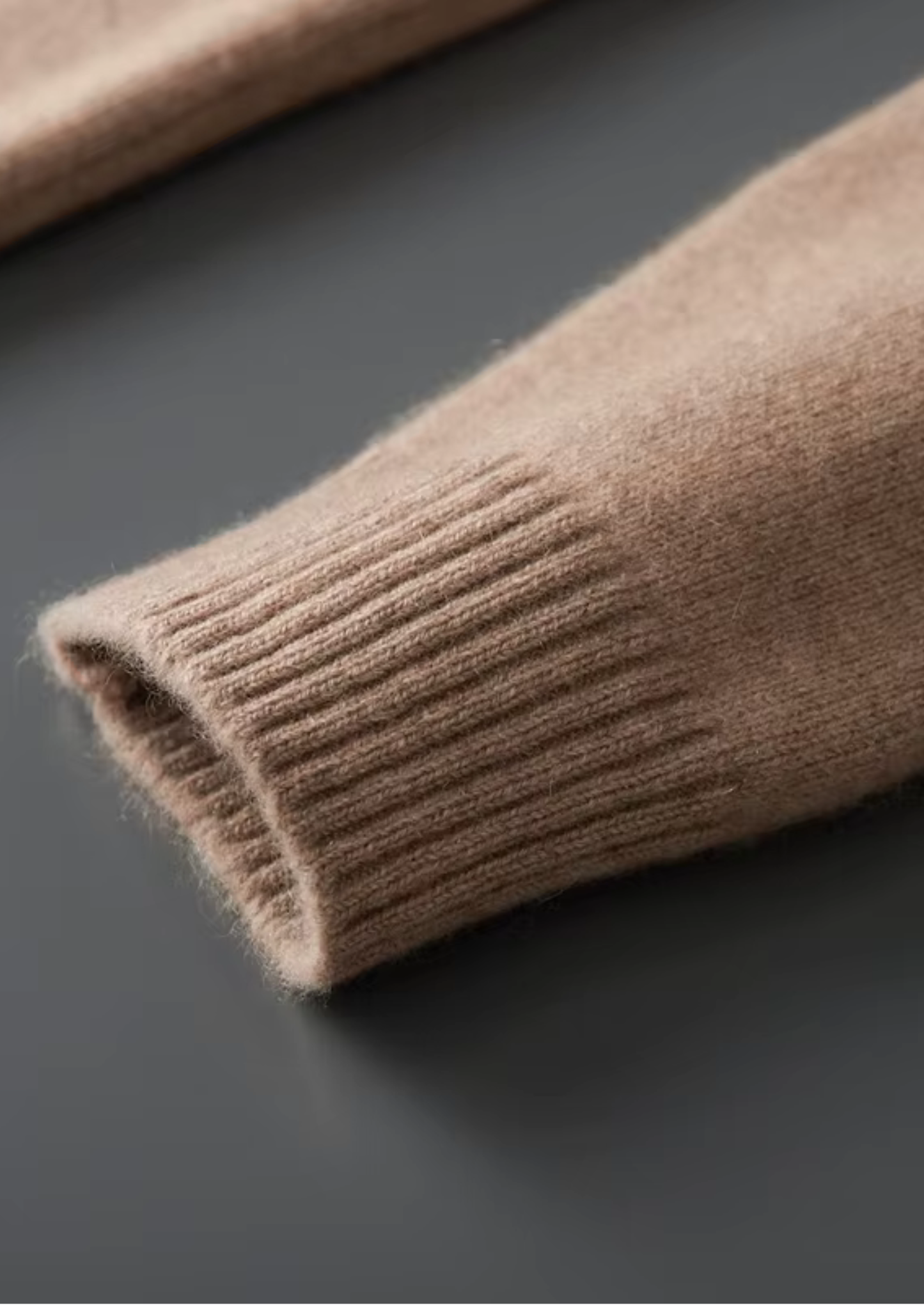 Pure Cashmere Beige Funnel Neck Cardigan | Vallentty