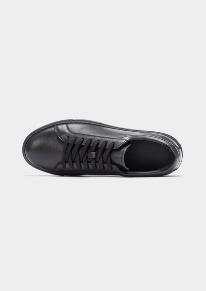 Black Essential Leather Sneaker | Vallentty