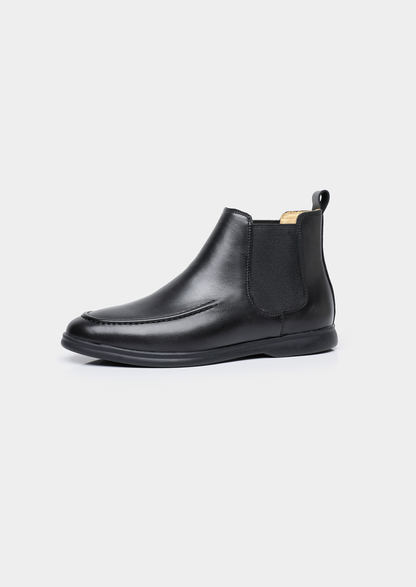 Black Leather Chelsea Boot | Vallentty