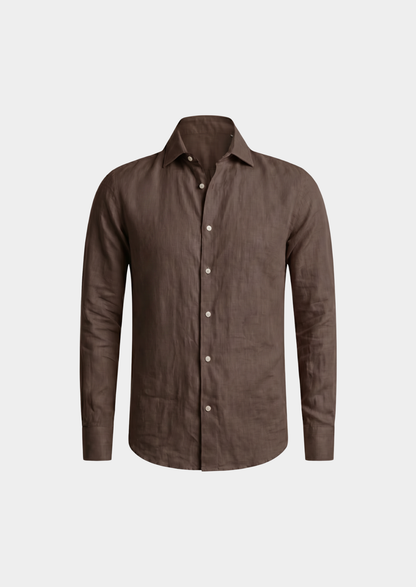 Portofino Coastal Shirt - Dark Brown | Vallentty
