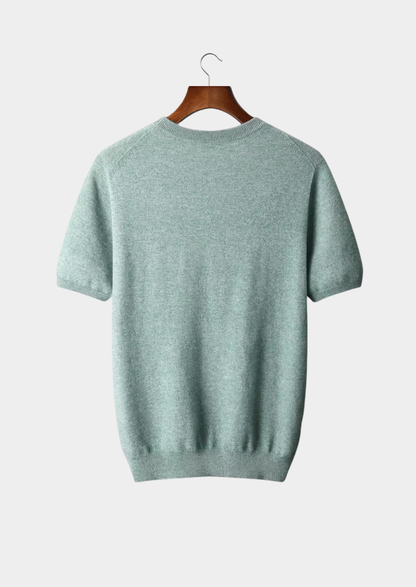 Premium Cashmere Classic Crewneck T-Shirt - Verdant Slate | Vallentty