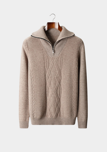 Pure Extra-Fine Merino Wool Half Zip Sweater | Vallentty