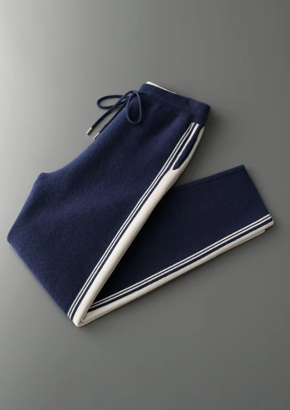 Pure Extra-Fine Merino Wool Navy Blue Damien Set | Vallentty