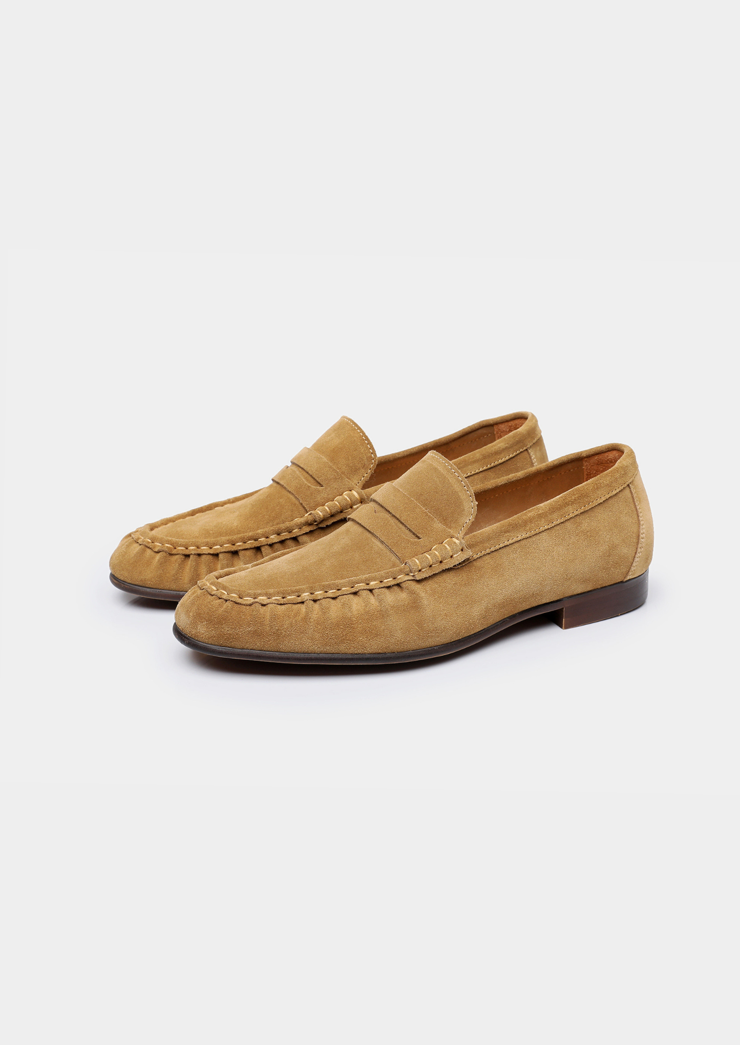 Caramel Classic Penny Suede Loafers | Vallentty