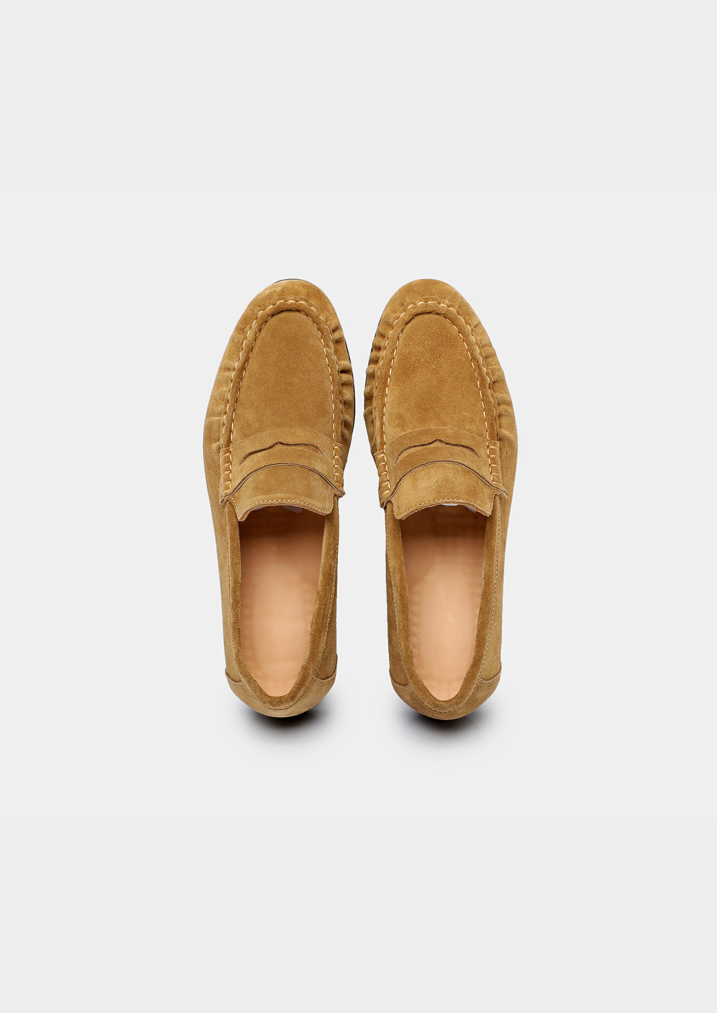 Caramel Classic Penny Suede Loafers | Vallentty