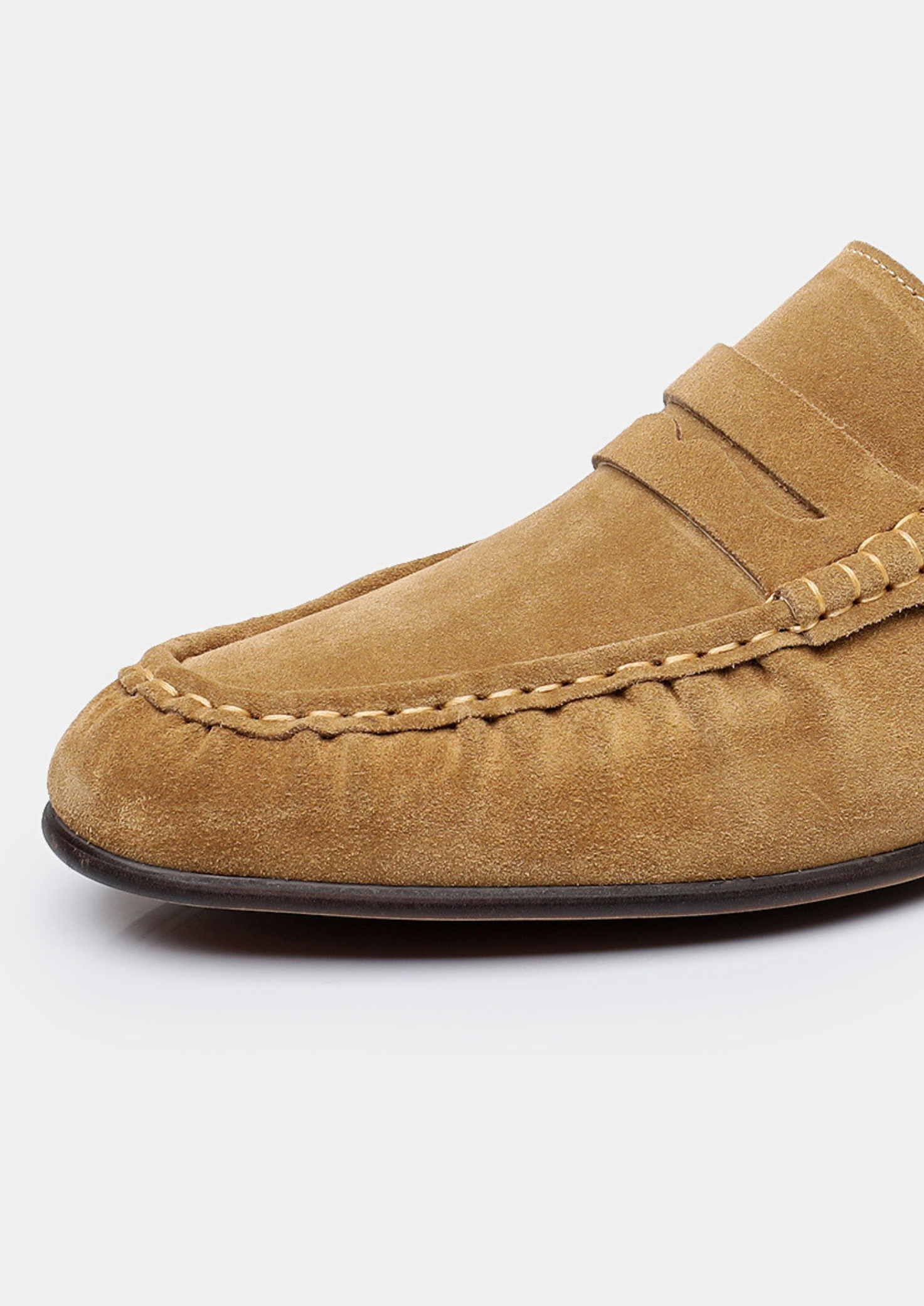 Caramel Classic Penny Suede Loafers | Vallentty