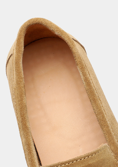 Caramel Classic Penny Suede Loafers | Vallentty