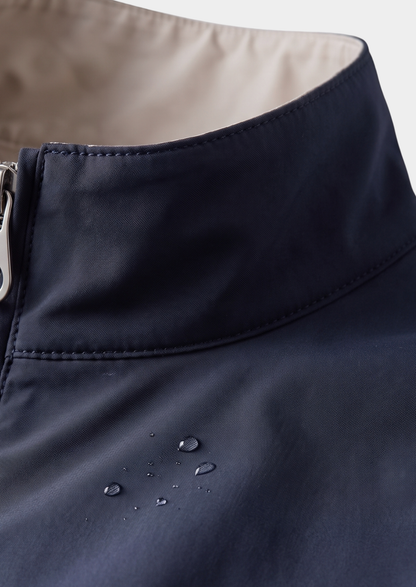Navy Blue Technical Windbreaker Jacket | Vallentty