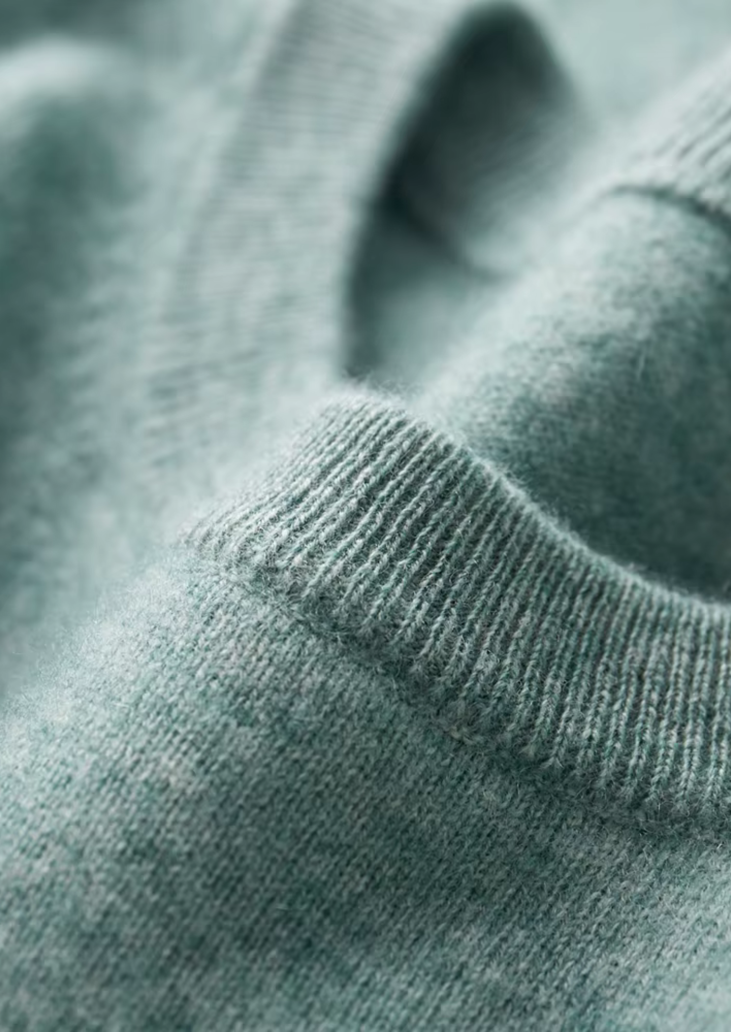 Premium Cashmere Classic Crewneck T-Shirt - Verdant Slate | Vallentty