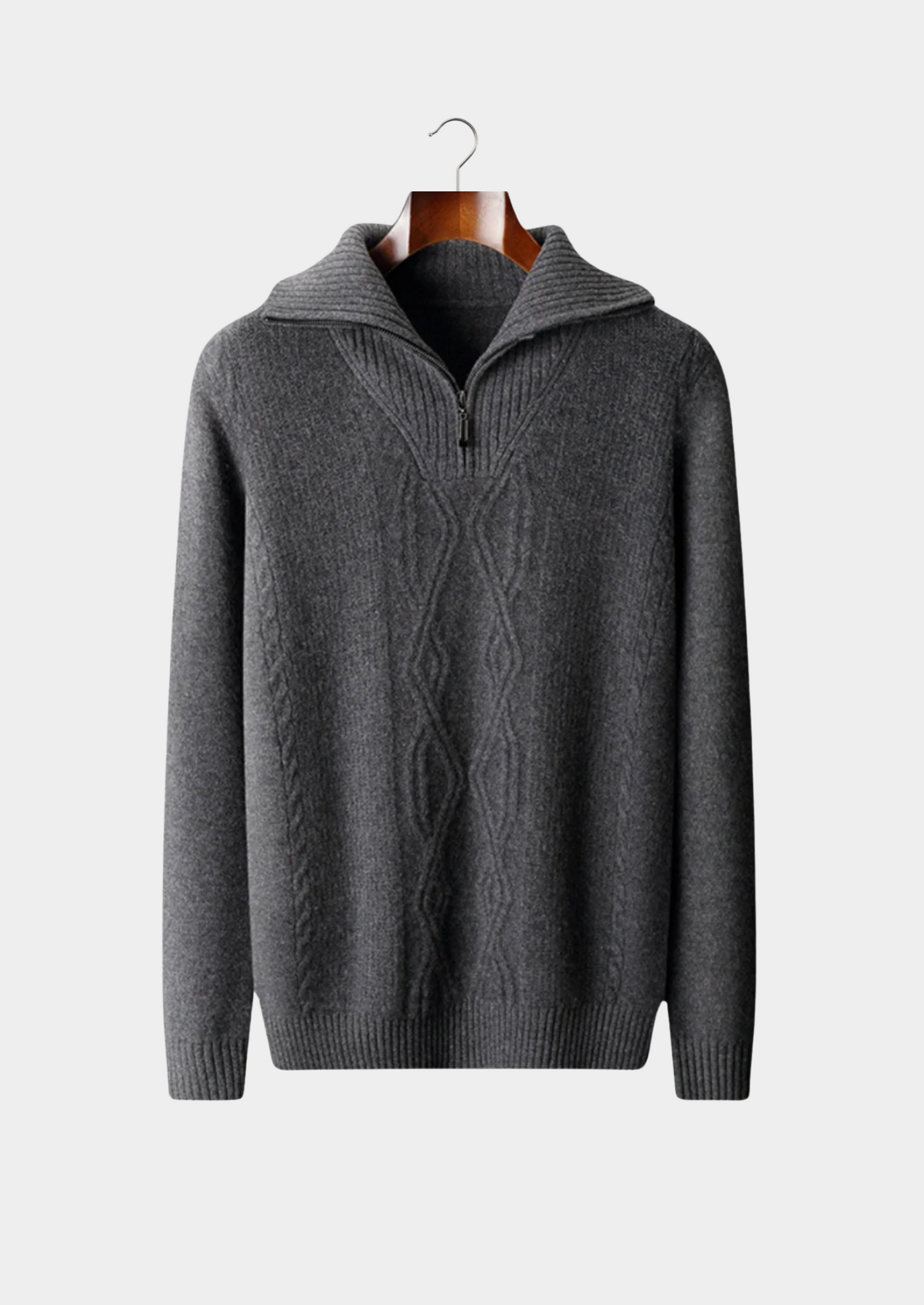 Pure Extra-Fine Merino Wool Half Zip Sweater | Vallentty