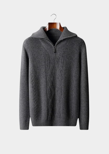 Pure Extra-Fine Merino Wool Half Zip Sweater | Vallentty