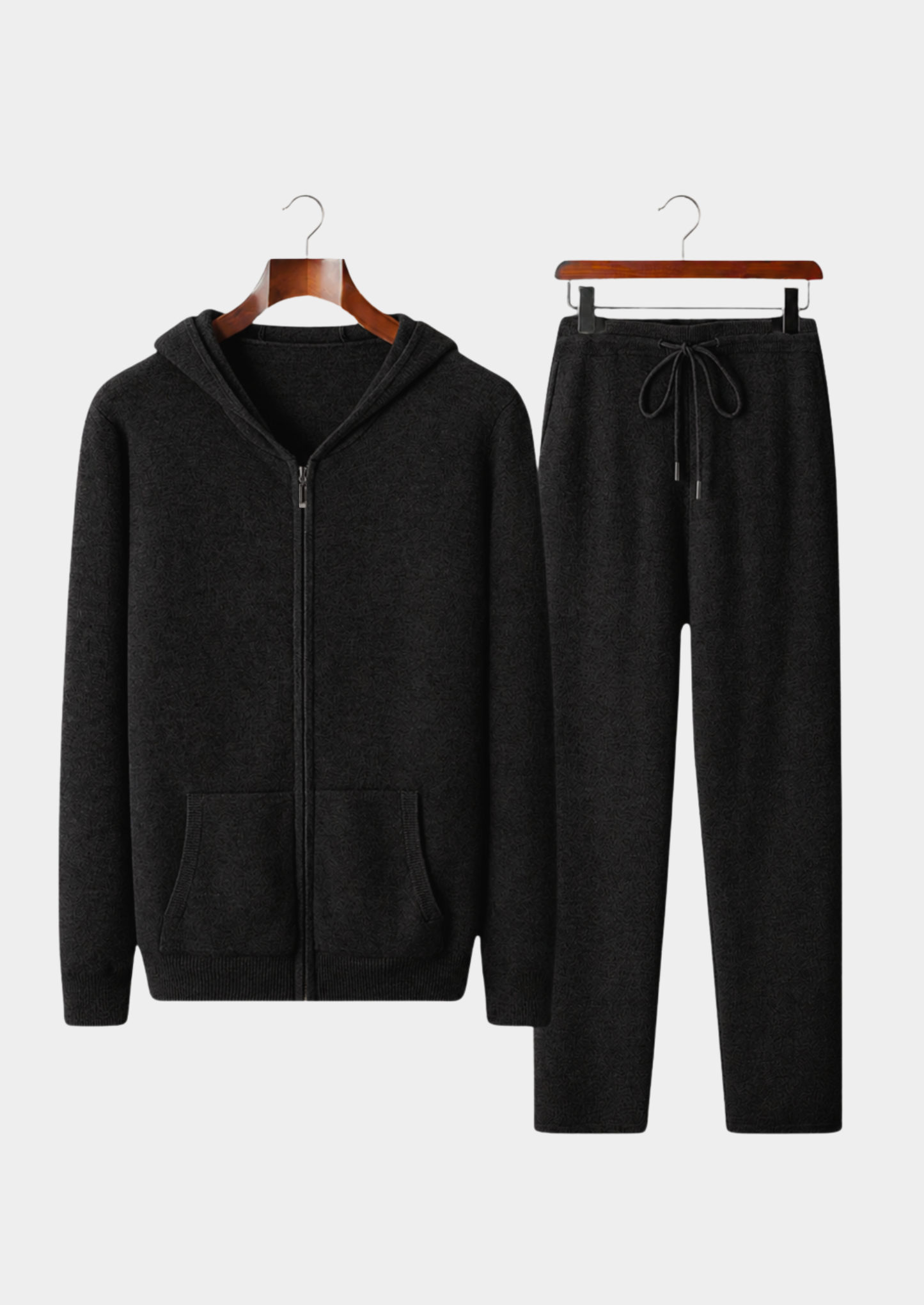 Pure Extra-Fine Merino Wool Black Arvo Set | Vallentty