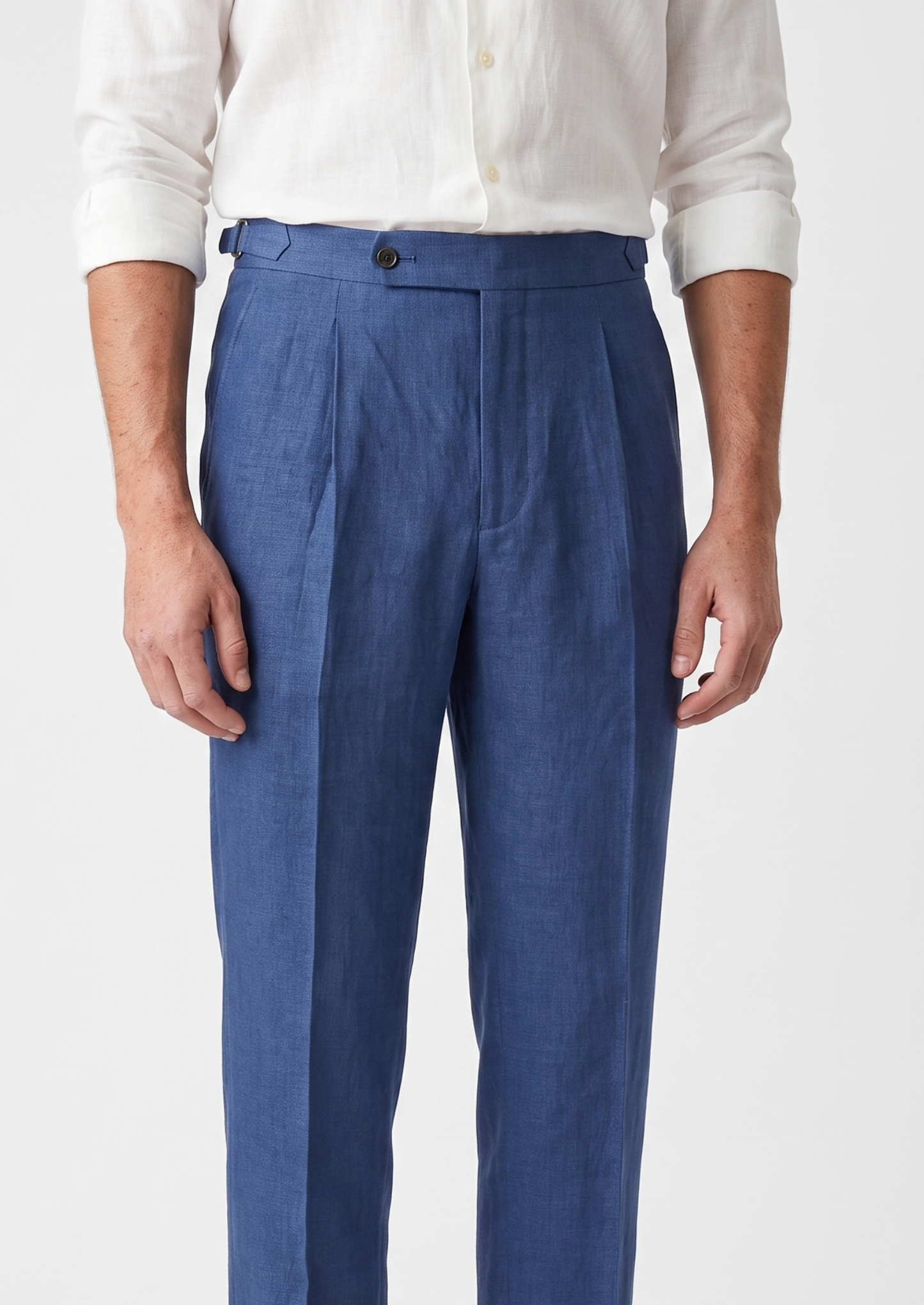 Tuscany Pleated Coastal Trousers - Blue | Vallentty