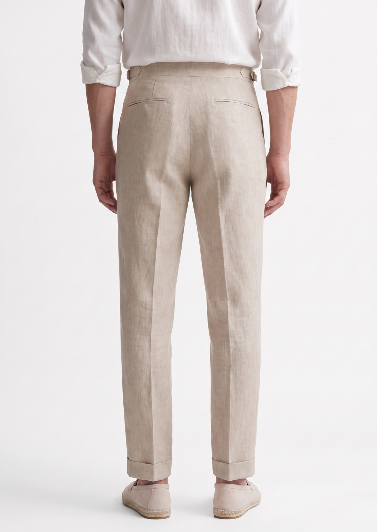 Tuscany Pleated Coastal Trousers - Ivory | Vallentty