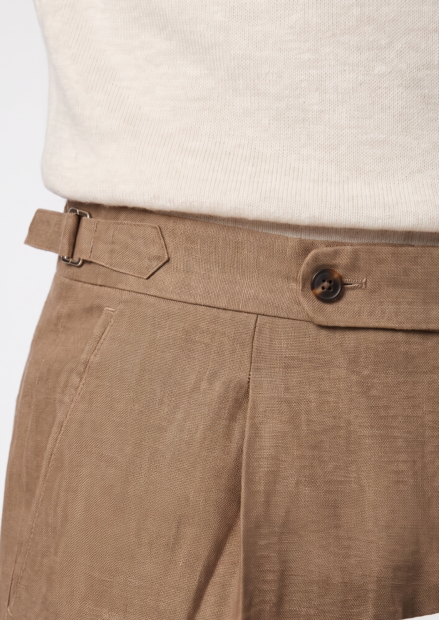 Tuscany Pleated Coastal Trousers - Caramel | Vallentty