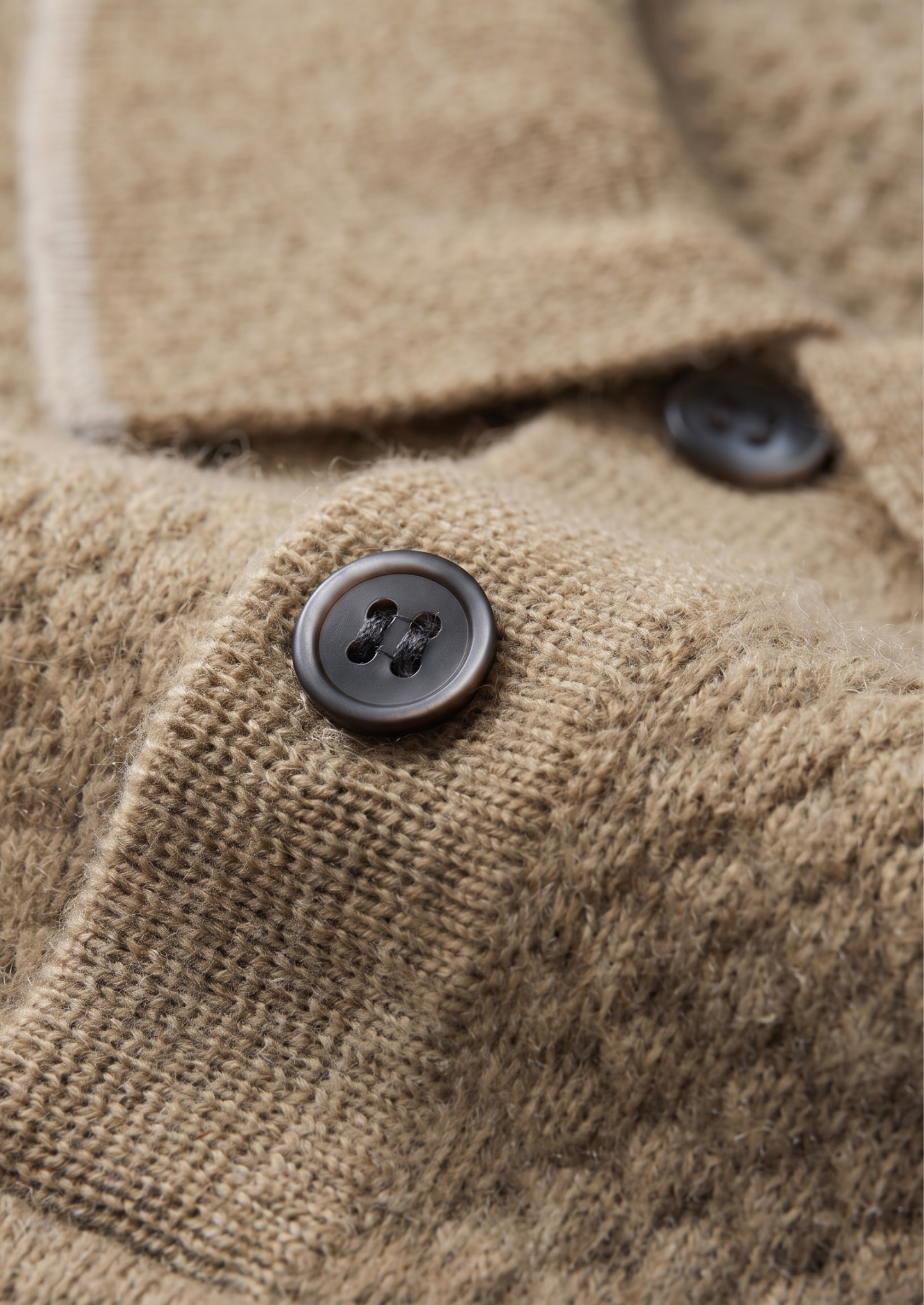 Premium Cashmere Beige Two-Tone Polo | Vallentty