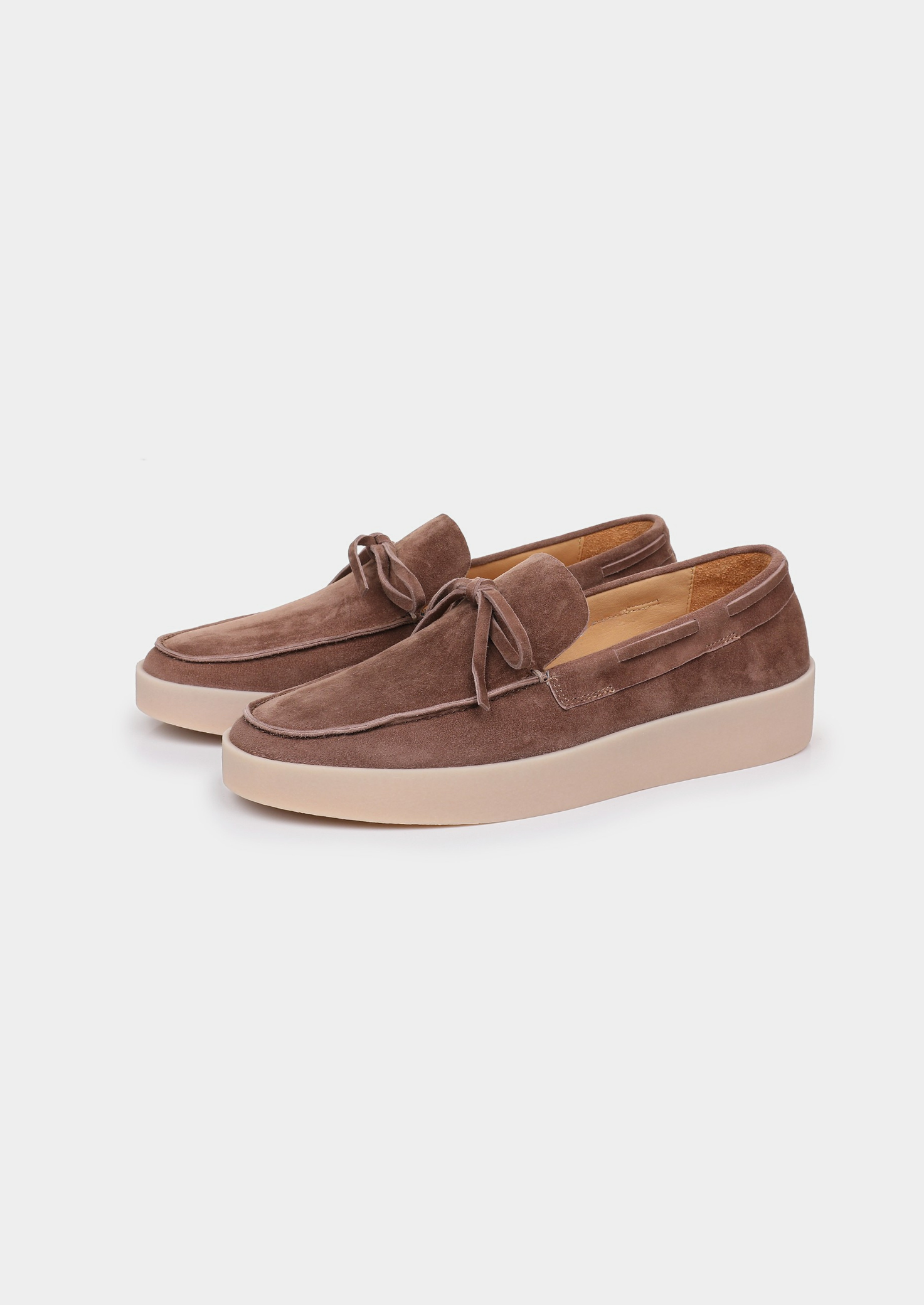 Chestnut Taupe Boat Loafers | Vallentty