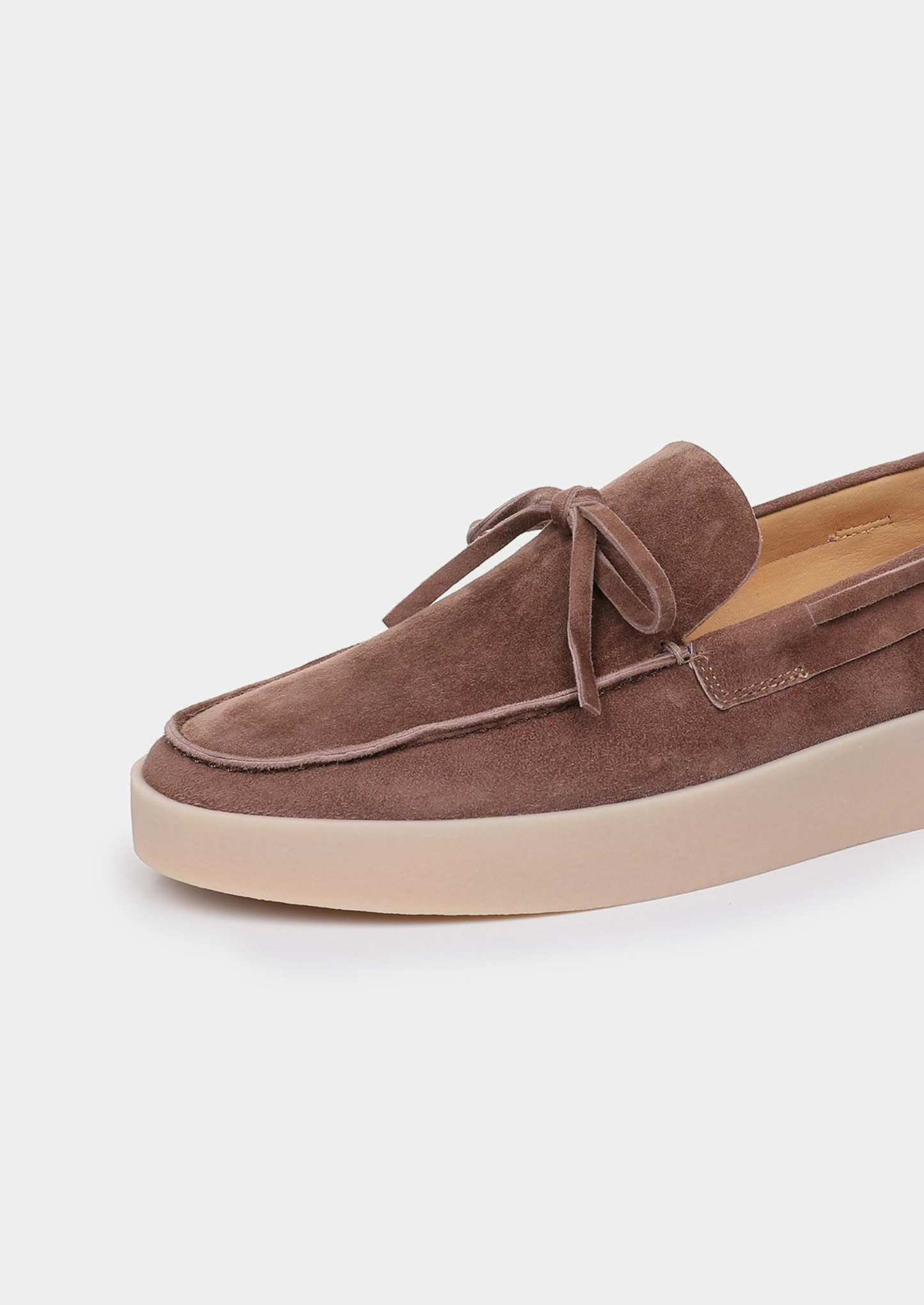 Chestnut Taupe Boat Loafers | Vallentty