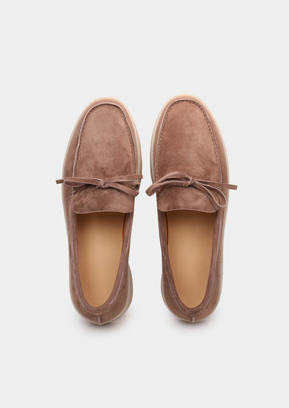 Chestnut Taupe Boat Loafers | Vallentty