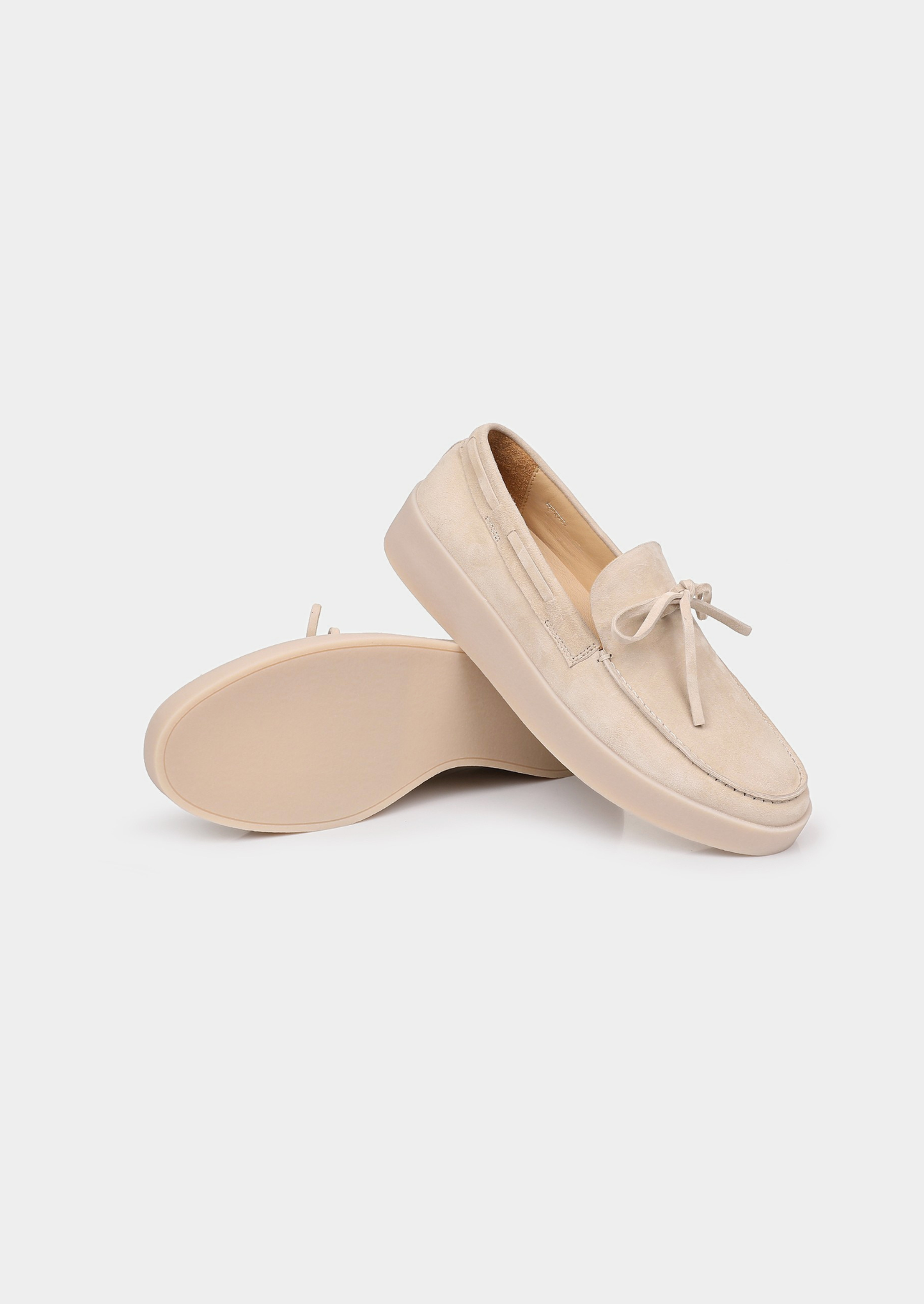Ivory Boat Loafers | Vallentty