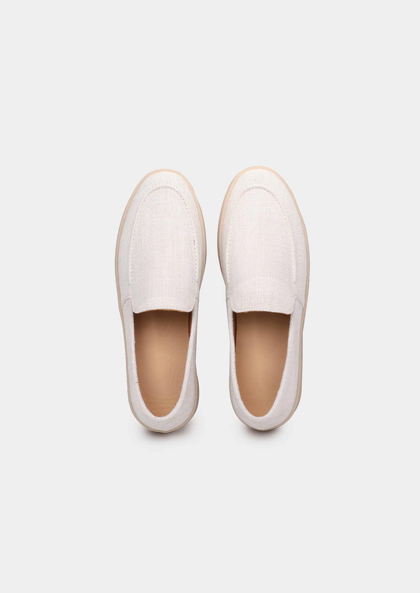 White Linen City Loafers | Vallentty