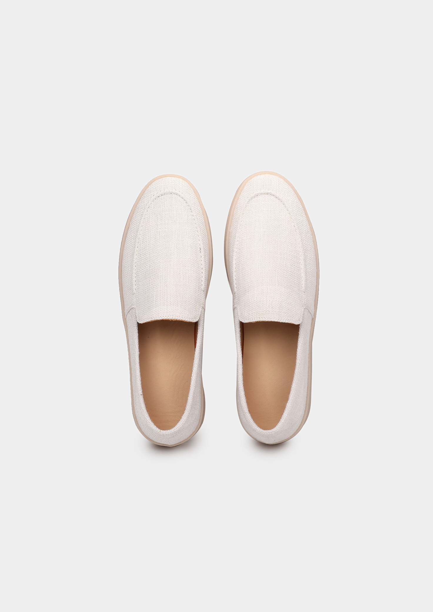 White Linen City Loafers | Vallentty
