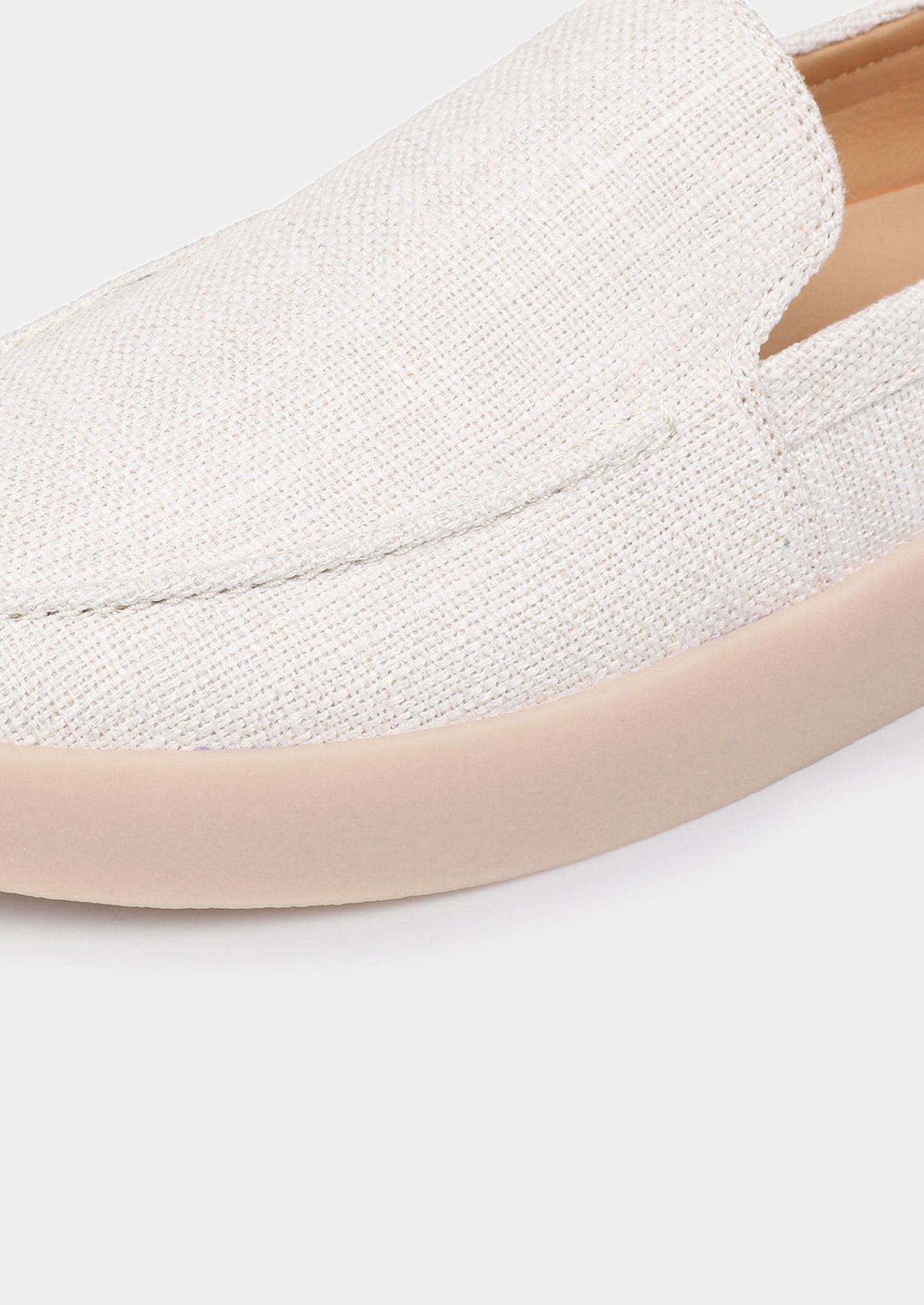 White Linen City Loafers | Vallentty