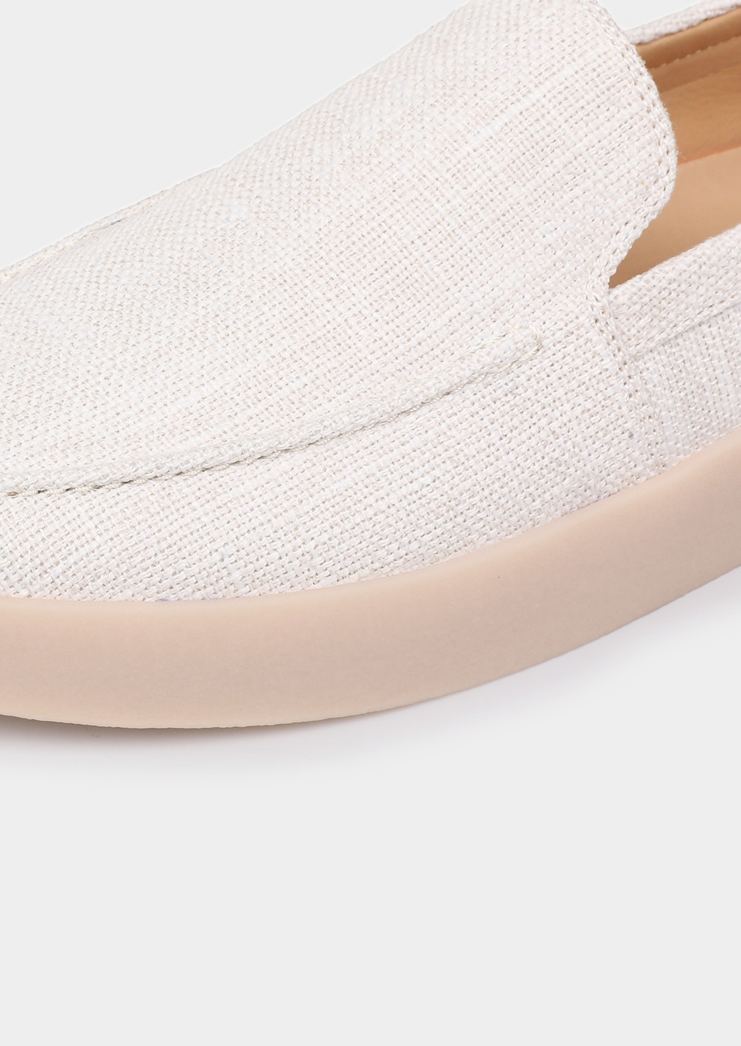 White Linen City Loafers | Vallentty