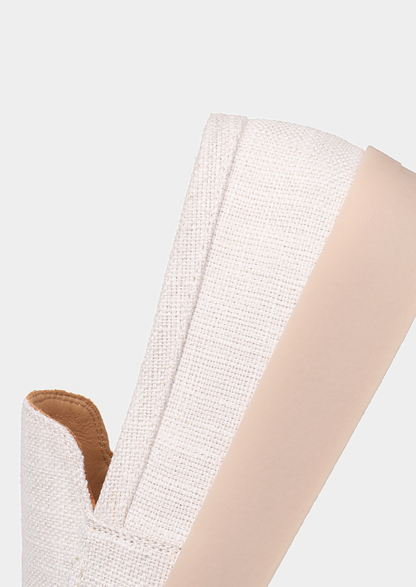 White Linen City Loafers | Vallentty
