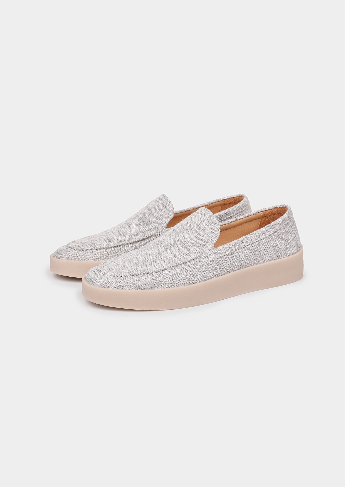 Gray Linen City Loafers | Vallentty