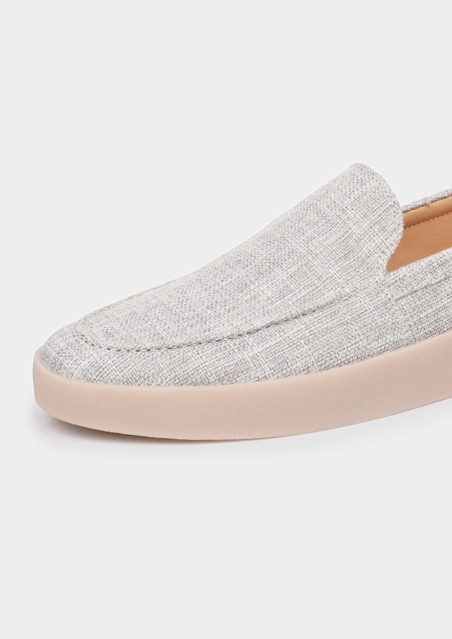 Gray Linen City Loafers | Vallentty