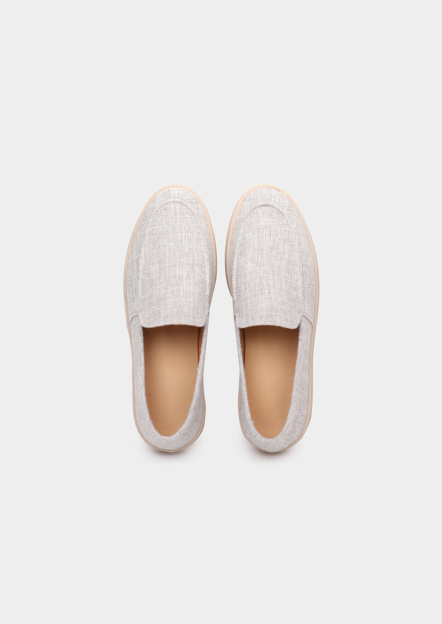 Gray Linen City Loafers | Vallentty