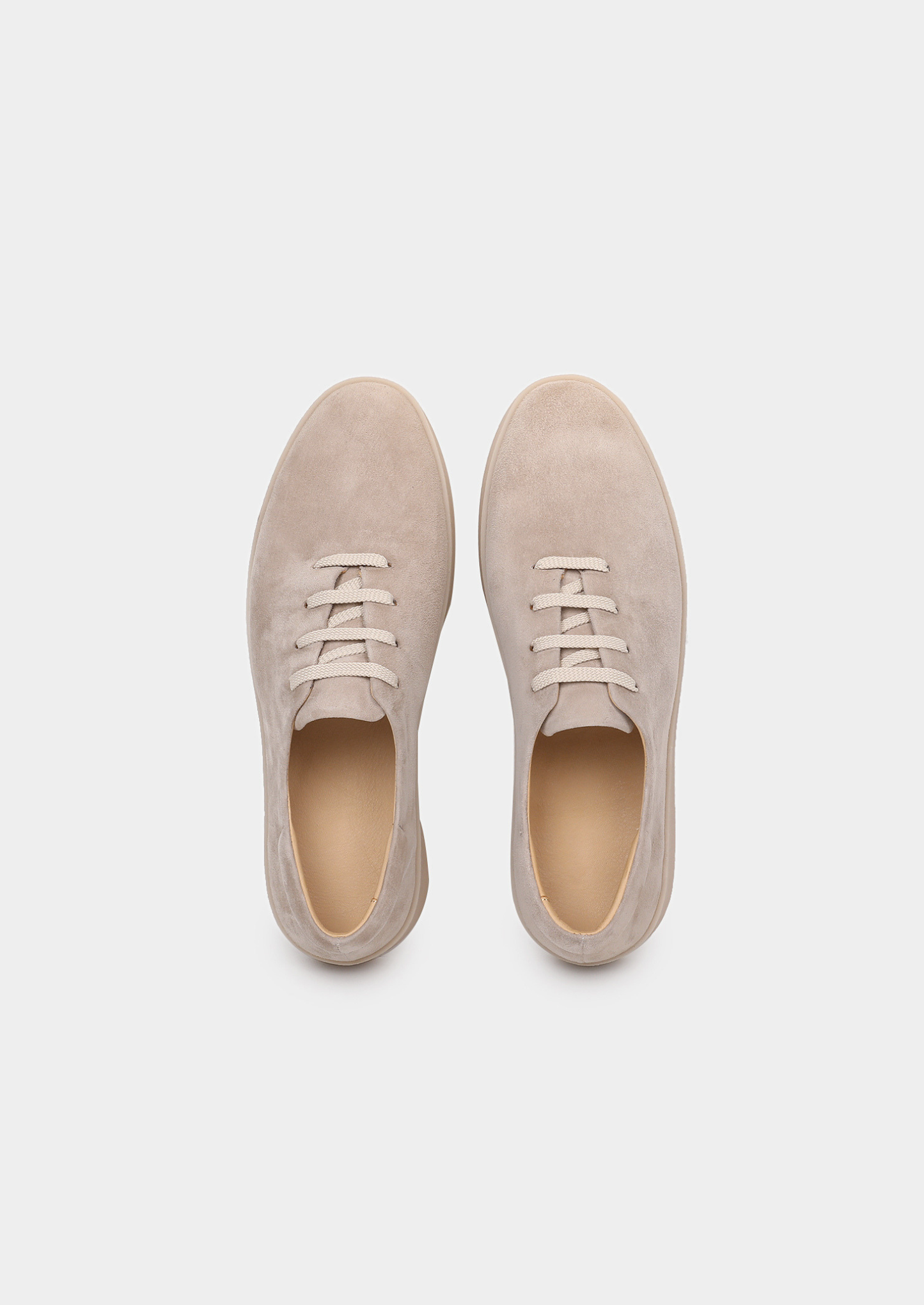 Light Gray Minimal Suede Sneakers | Vallentty